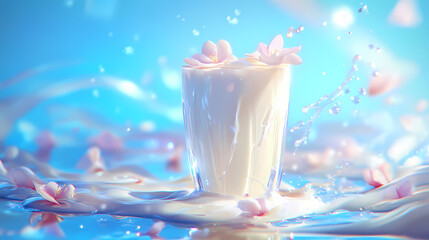 Drifting milk and cream: fresh and serene flowing beverage. Lightleaf Wisp. Illustration