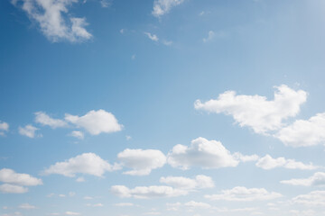 Natural Blue Sky With Fluffy White Clouds