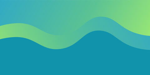 Abstract vector light blue, dark green modern corporate concept background with light yellow green color pattern editable wavy.