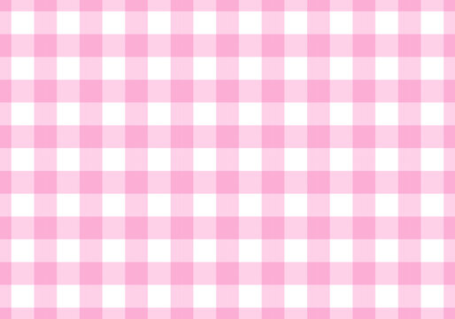 Spring checkered seamless patterns, Pastel pink doodle plaid and grid seamless vector pattern