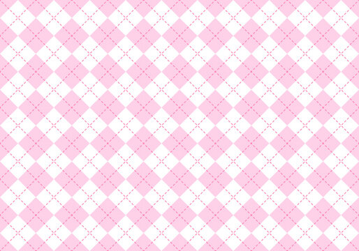 Spring checkered seamless patterns, Pastel pink doodle plaid and grid seamless vector pattern