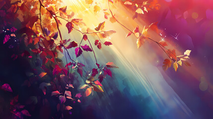Dynamic lens effects with vibrant overlays and bright sun rays. Stellar Ivy. Illustration