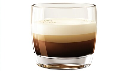 Layered espresso drink, cafe, beverage, creamy foam