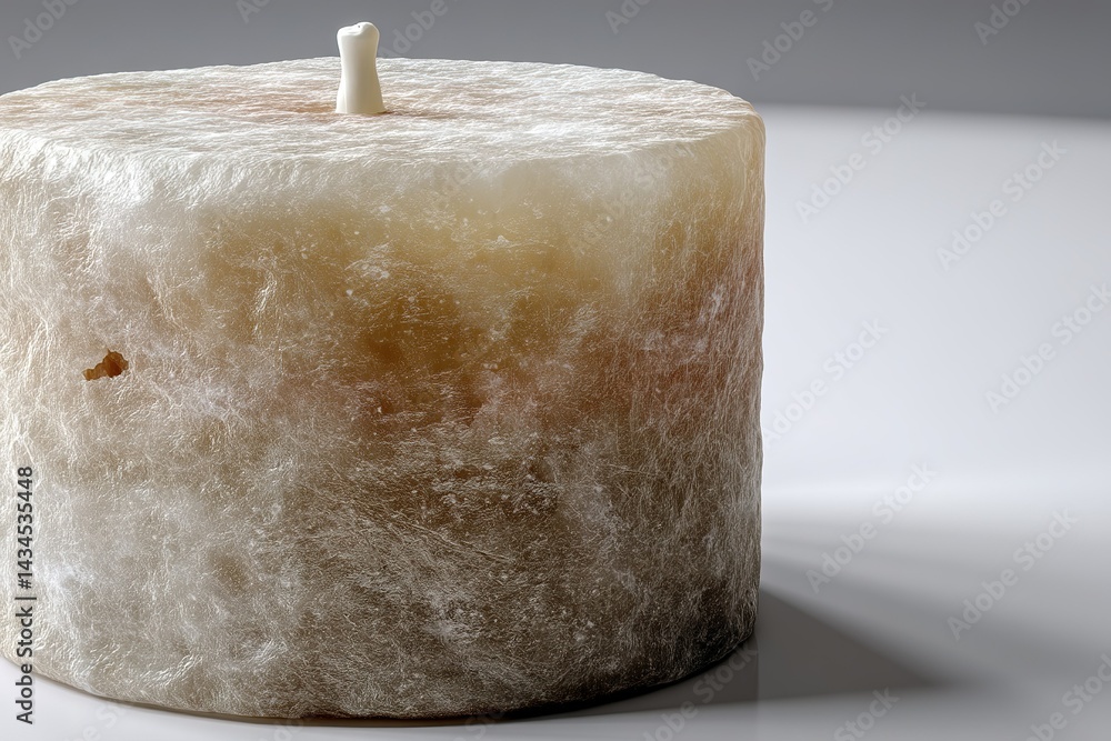 Aufkleber candle made from natural materials resting on a smooth surface with soft lighting creating a serene 