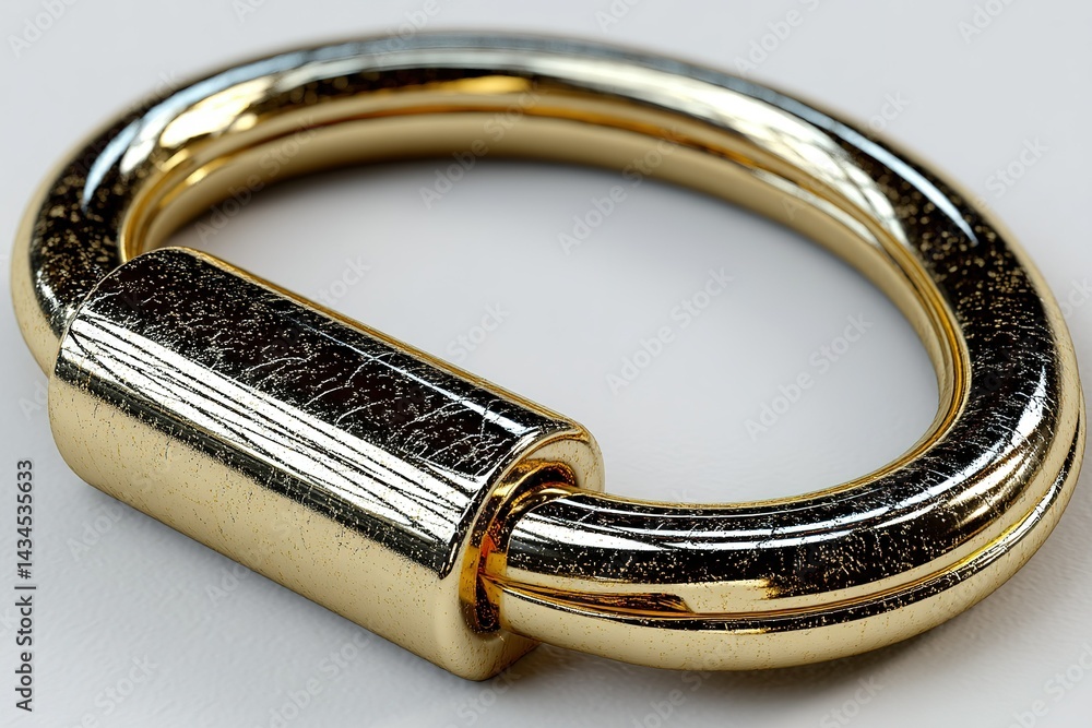Poster golden padlock with a sleek design reflecting light in a close-up view