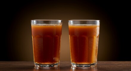 Authentic Teh Tarik Displayed in Glassware against Blurred Backdrop in Studio Setting