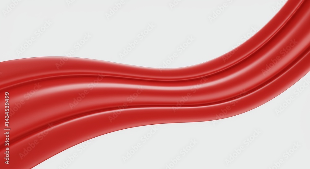 Aufkleber elegant red curve abstract design - red wave, flowing lines, dynamic motion, smooth texture, modern 