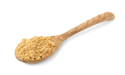 Superfood supplement. Turmeric powder isolated on white