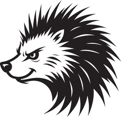 Porcupine head vector silhouette