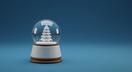 Festive Snow Globe with Christmas Tree - A miniature winter scene inside a snow globe, symbolizing Christmas, winter holidays, festive cheer, childhood memories, and magical moments