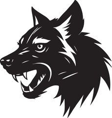 Hyena vector head silhouette illustration