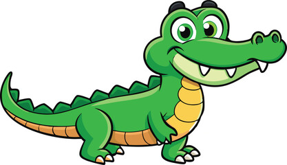 Crocodile cartoon vector illustration.