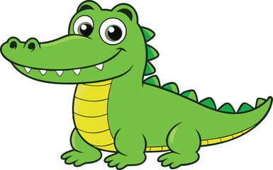 Crocodile cartoon vector illustration.