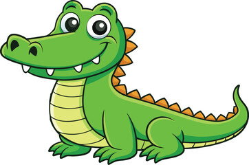 Crocodile cartoon vector illustration.