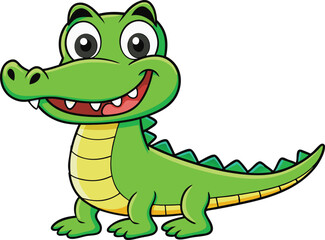 Crocodile cartoon vector illustration.