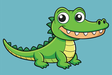 Crocodile cartoon vector illustration.