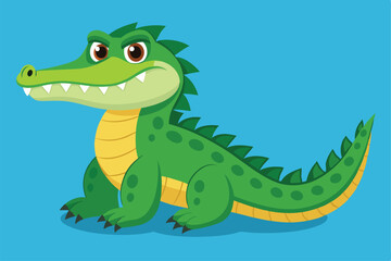 Crocodile cartoon vector illustration.