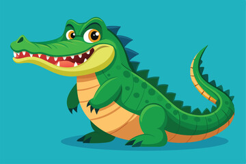 Crocodile cartoon vector illustration.