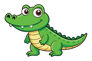 Crocodile cartoon vector illustration.