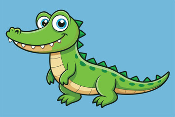 Crocodile cartoon vector illustration.