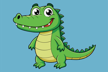 Crocodile cartoon vector illustration.