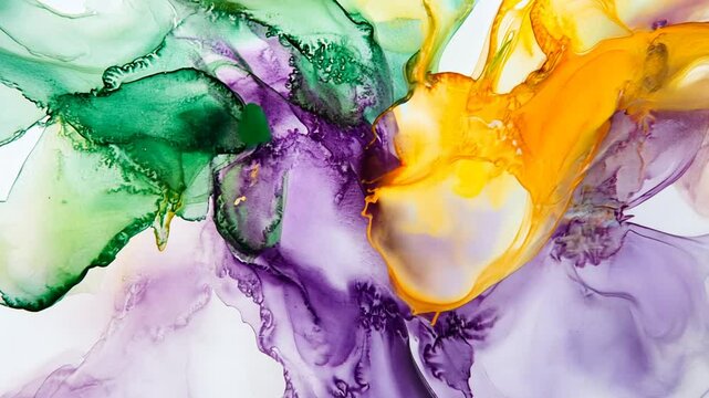 Elegant fluidity of abstract colors blending in an artistic watercolor pattern motion