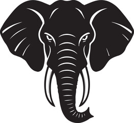 Elephant head vector silhouette illustration