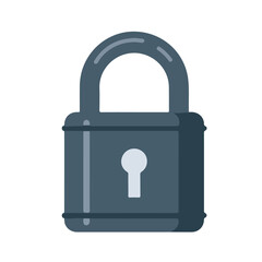 Simple lock front view and curved top locks shown closed for steal protection lock safety and data protection pedlock vector.Keep data secure,maintain privacy. Safe from stealing and sheild safety.
