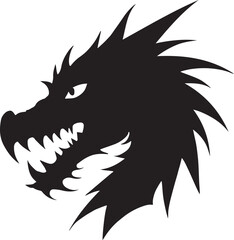 Dragon head vector silhouette