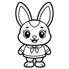 Fototapeta premium Cute rabbit coloring page