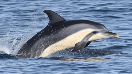 Obraz premium Oceanic dolphin leaping