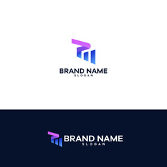 Modern R Growth: Abstract Data Finance Vector Logo