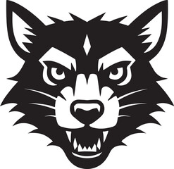 Aggressive Tasmanian devil vector head silhouette