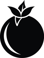 Pomegranate silhouette, pomegranate fruit silhouette vector, pomegranate icon clip art