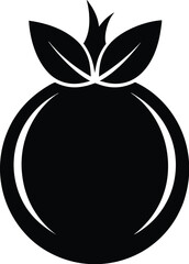 Pomegranate silhouette, pomegranate fruit silhouette vector, pomegranate icon clip art