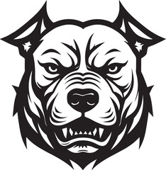 Aggressive pitbull head vector silhouette