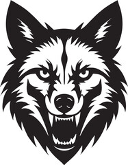 Fototapeta premium Aggressive jackal vector head silhouette