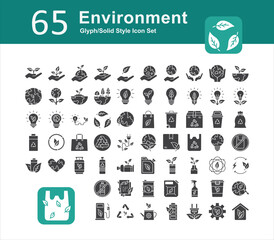 Illustration of Environment Collection design Glyph Icon. Environment Glyph Icon Pack. Set of Environment Solid Icon
