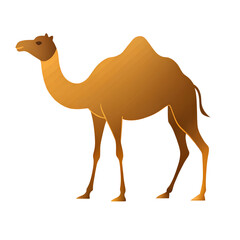 Flat Camel Silhouette Icon In Islamic Style On White Background
