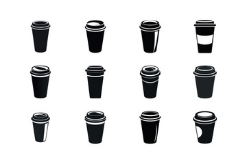 Set of paper coffee cup bundle