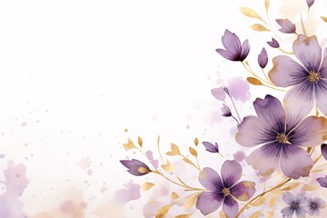 Obraz premium Watercolor Flowers Border Background, Watercolor Flower Background, Watercolor Flower Frame, Floral Frame Digital Paper, Watercolor Flowers Banner, Spring Floral Border