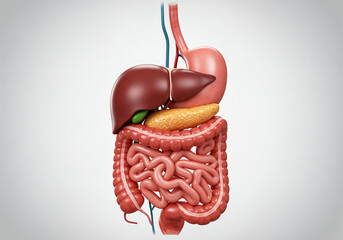 Human Digestive System Anatomy Educational Poster Illustration