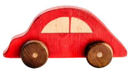 A classic red wooden toy car that inspires childhood fantasies and adventures. The toy car is perfect for creative play and imaginative storytelling 