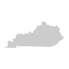 Kentucky, KY - grey silhouette map of US state. Vector illustration