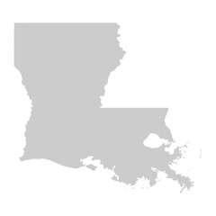 Louisiana, LA - grey silhouette map of US state. Vector illustration