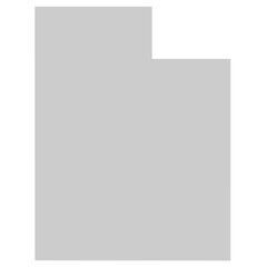 Utah, UT - grey silhouette map of US state. Vector illustration