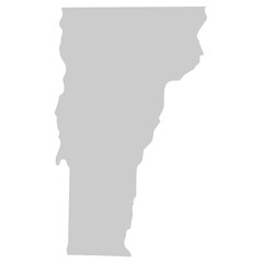 Vermont, VT - grey silhouette map of US state. Vector illustration