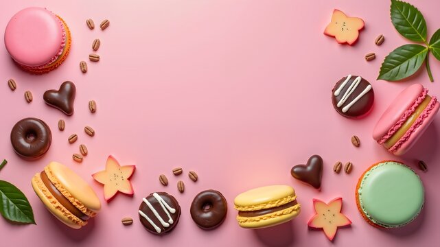 National Macaroon Day sale banner design free space in the center