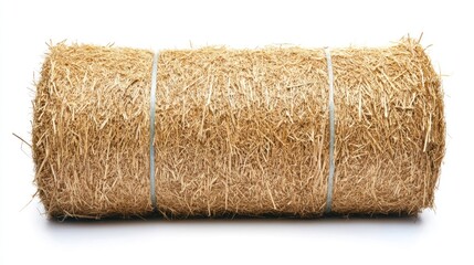 Rolled straw bale