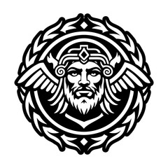 A filled style icon of fides deity tattoo